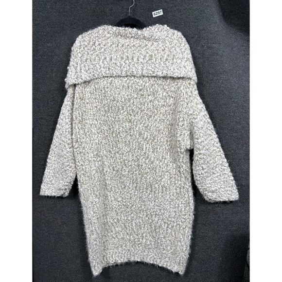 Umgee Chunky Knit Cowl Neck Sweater Size 2XL Beige Oversized Ribbed Pullover - Picture 2 of 7